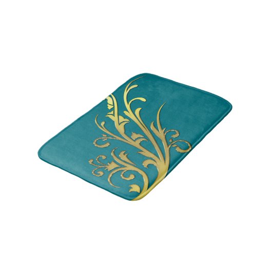 Abstracte Luxe Faux Gold Flower Badmat (Gekanteld)