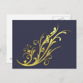 Abstracte Luxe Faux Gold Flower Briefkaart (Voorkant / Achterkant)