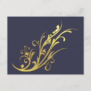 Abstracte Luxe Faux Gold Flower Briefkaart