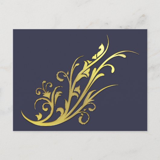Abstracte Luxe Faux Gold Flower Briefkaart (Voorkant)