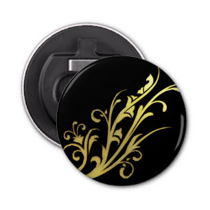 Abstracte Luxe Faux Gold Flower Button Flesopener