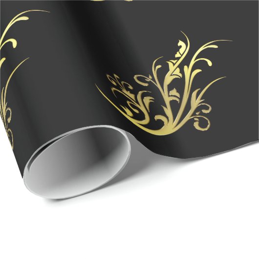 Abstracte Luxe Faux Gold Flower Cadeaupapier (Rol Hoek)