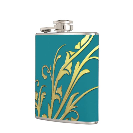 Abstracte Luxe Faux Gold Flower Heupfles (Links)