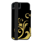 Abstracte Luxe Faux Gold Flower Incipio iPhone Portemonnee Hoesje (Agenda Achterkant)