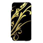 Abstracte Luxe Faux Gold Flower Incipio iPhone Portemonnee Hoesje (Voorkant Agenda)