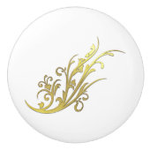 Abstracte Luxe Faux Gold Flower Keramische Knop (Voorkant)