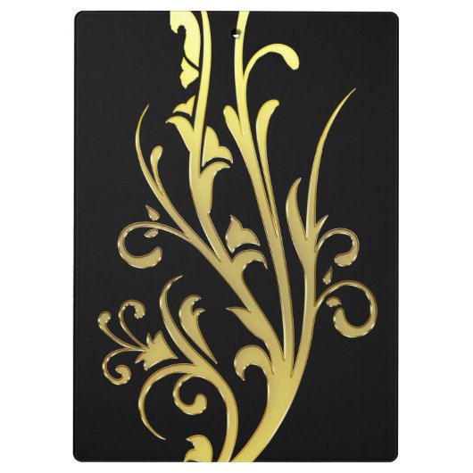 Abstracte Luxe Faux Gold Flower Klembord (Achterkant)