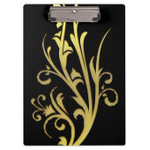 Abstracte Luxe Faux Gold Flower Klembord (Voorkant)