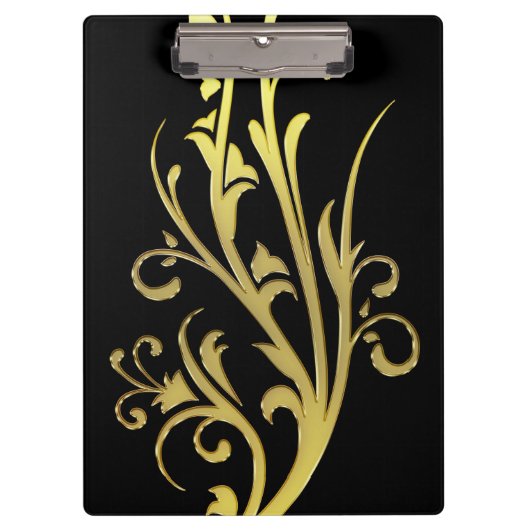 Abstracte Luxe Faux Gold Flower Klembord (Voorkant)