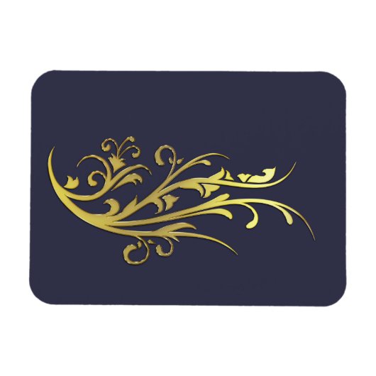 Abstracte Luxe Faux Gold Flower Magneet (Horizontaal)