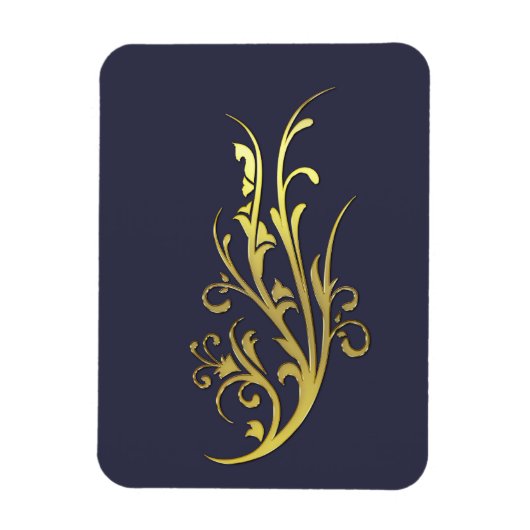 Abstracte Luxe Faux Gold Flower Magneet (Verticaal)