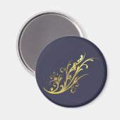 Abstracte Luxe Faux Gold Flower Magneet (Voorkant / Achterkant)