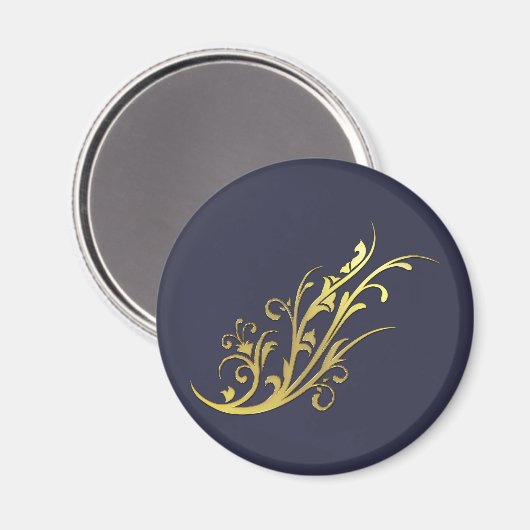 Abstracte Luxe Faux Gold Flower Magneet (Voorkant / Achterkant)