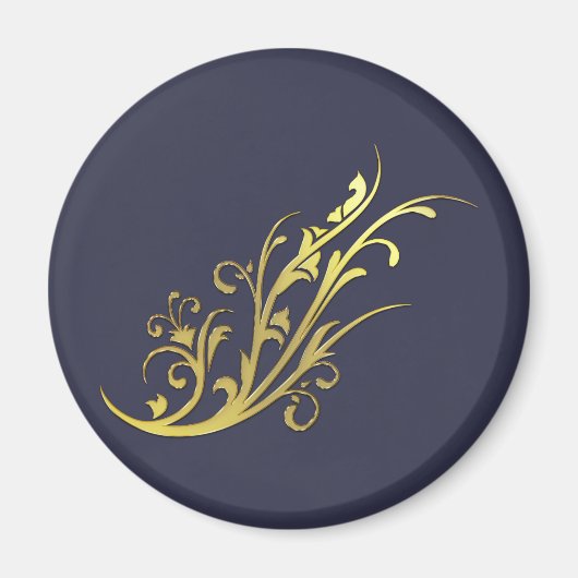 Abstracte Luxe Faux Gold Flower Magneet (Voorkant)