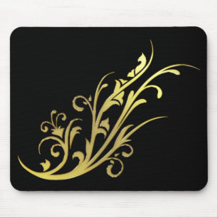 Abstracte Luxe Faux Gold Flower Muismat