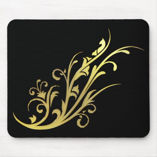 Abstracte Luxe Faux Gold Flower Muismat (Voorkant)