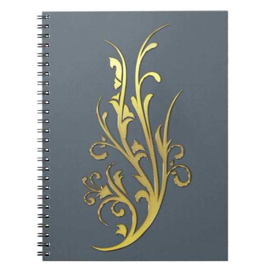 Abstracte Luxe Faux Gold Flower Notitieboek (Voorkant)
