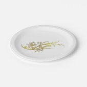 Abstracte Luxe Faux Gold Flower Papieren Bordje (Gekanteld)