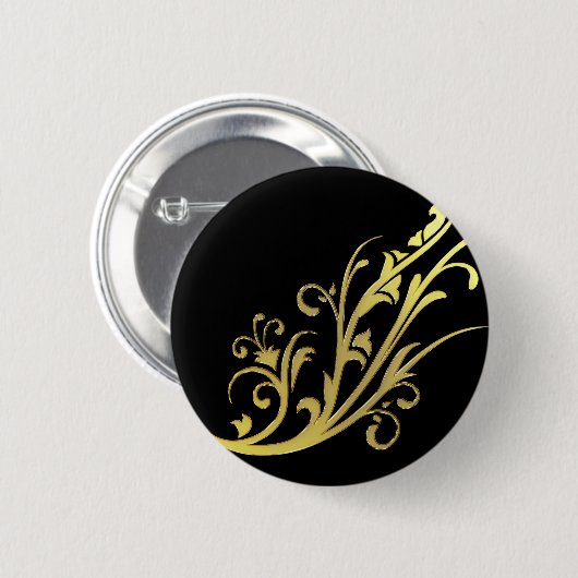 Abstracte Luxe Faux Gold Flower Ronde Button 5,7 Cm (Voorkant /achterkant)