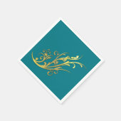 Abstracte Luxe Faux Gold Flower Servet (Hoek)