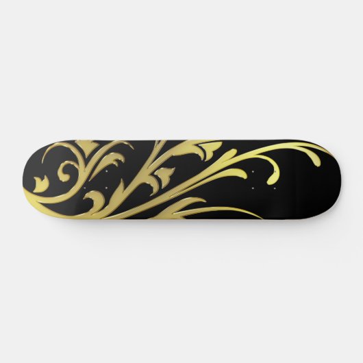 Abstracte luxe Faux Gold Flower Skateboard Decline (Horizontaal)
