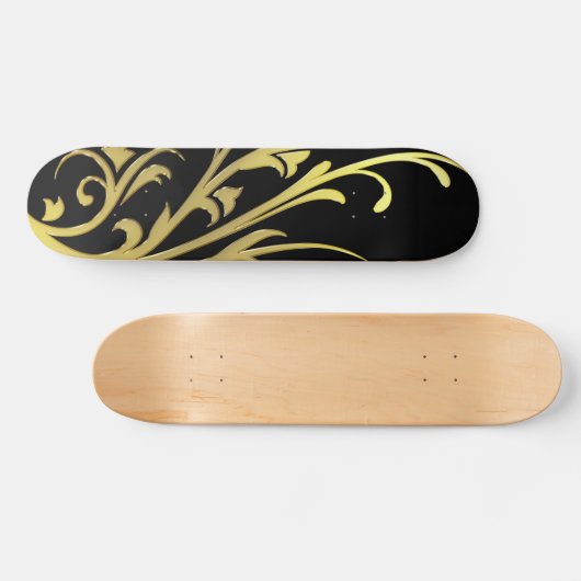 Abstracte luxe Faux Gold Flower Skateboard Decline (Horizontaal)