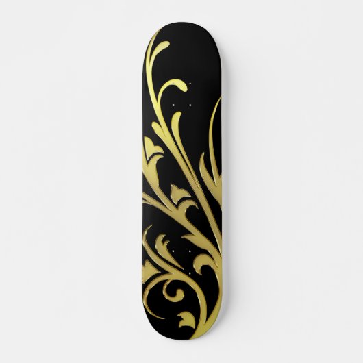 Abstracte luxe Faux Gold Flower Skateboard Decline (Voorkant)