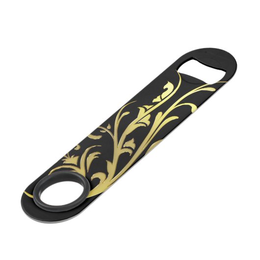 Abstracte Luxe Faux Gold Flower Speed Flessenopener (Achterkant Gekanteld)