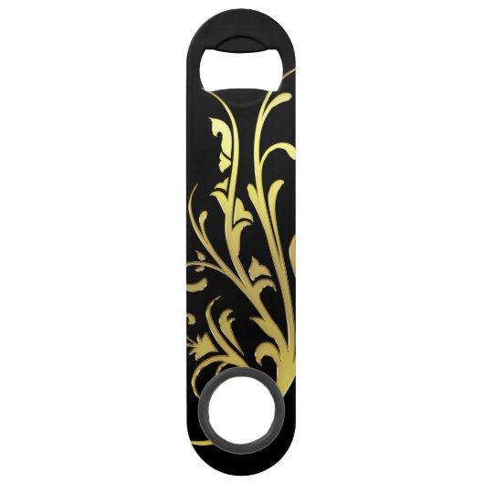 Abstracte Luxe Faux Gold Flower Speed Flessenopener (Voorkant)