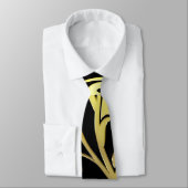 Abstracte Luxe Faux Gold Flower Stropdas (Gebonden)