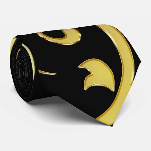 Abstracte Luxe Faux Gold Flower Stropdas (Opgerold)