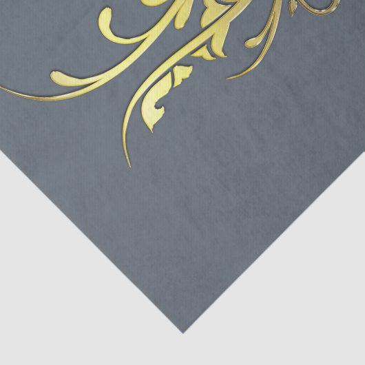 Abstracte Luxe Faux Gold Flower Tissuepapier (Detail)