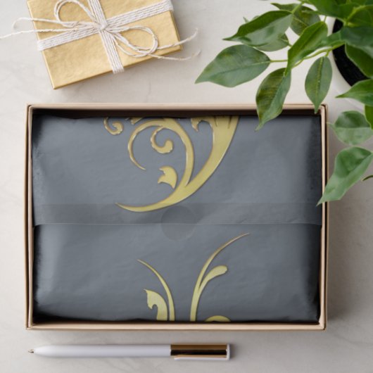 Abstracte Luxe Faux Gold Flower Tissuepapier (Geschenk)