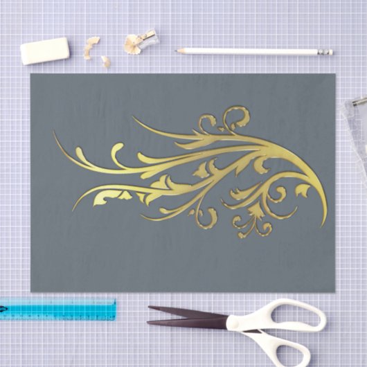 Abstracte Luxe Faux Gold Flower Tissuepapier (Craft)