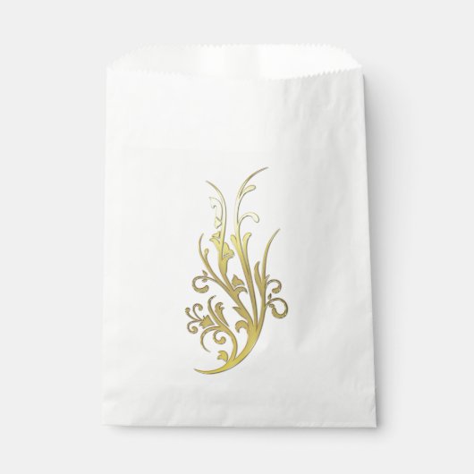 Abstracte luxe nepgouden bloem bedankzakje (Voorkant)