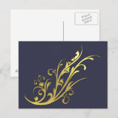 Abstracte luxe nepgouden bloem briefkaart (Voorkant / Achterkant)