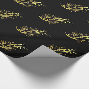 Abstracte luxe nepgouden bloem cadeaupapier