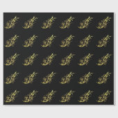 Abstracte luxe nepgouden bloem cadeaupapier (Vlak)