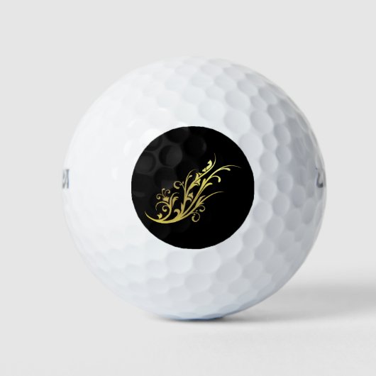 Abstracte luxe nepgouden bloem golfballen (Voorkant)