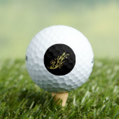 Abstracte luxe nepgouden bloem golfballen (Insitu Shirt)