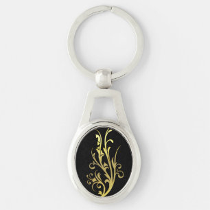 Abstracte luxe nepgouden bloem sleutelhanger