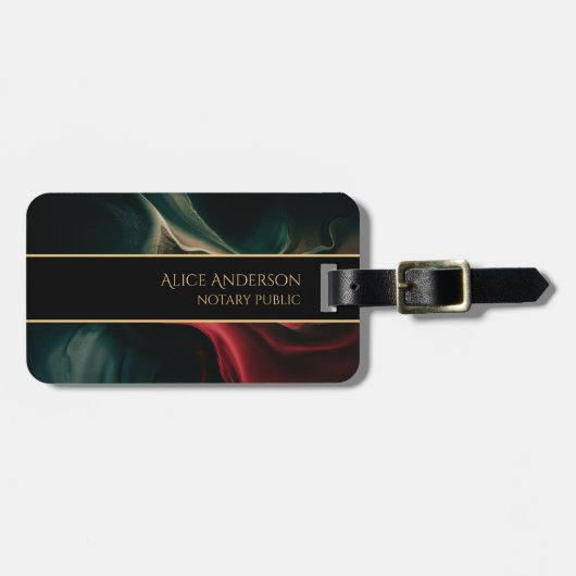 Abstracte luxe zwart groen Professioneel Reizen Bagagelabel (Voorkant horizontaal)