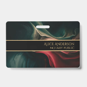Abstracte luxe zwart rood groen goud elegant glamo badge