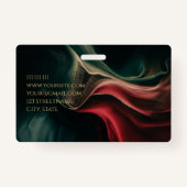 Abstracte luxe zwart rood groen goud elegante glam badge (Achterkant)