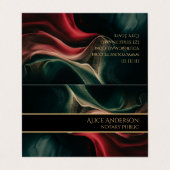 Abstracte luxe zwart rood groen goud Two-Fold Visitekaartje (Buitenkant ongevouwen)