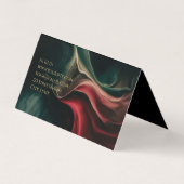 Abstracte luxe zwart rood groen goud Two-Fold Visitekaartje (Achterkant)