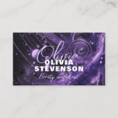 Abstracte Luxury Glam Paarse schoonheidsconsulent Visitekaartje (Voorkant)