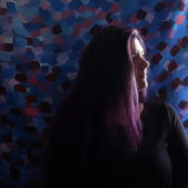 Abstracte maan wandkleed