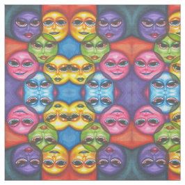 Abstracte maan ziet originele Kelestische Kunst Stof