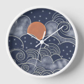 Abstracte maanblauwe nachtelijke hemel (Voorkant)